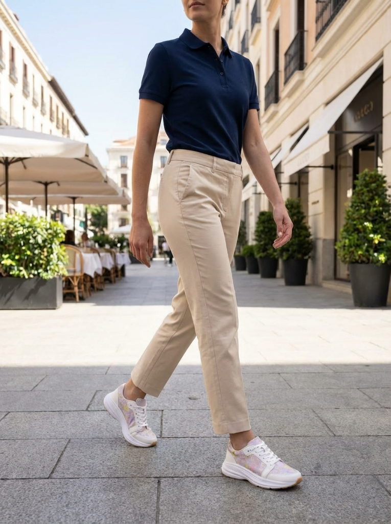 ポロシャツ 街歩きコーデ