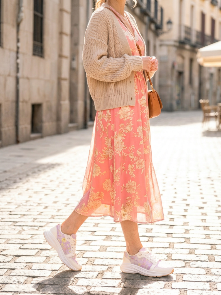 フローラルドレスコーデ